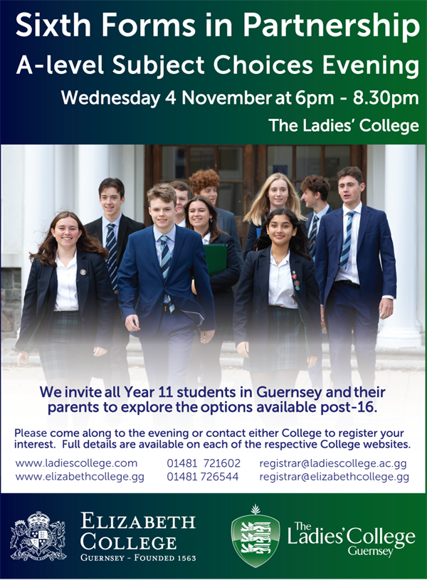 A Level Subject Choices Evening Advert 4 November V2